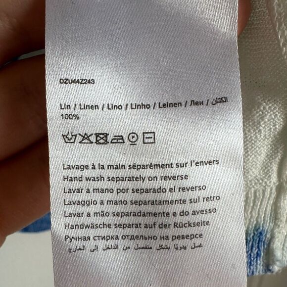 GERARD DAREL SIZE 2 100% linen Lance Tie‎ Dyed Top sweater v-neck - Picture 6 of 7